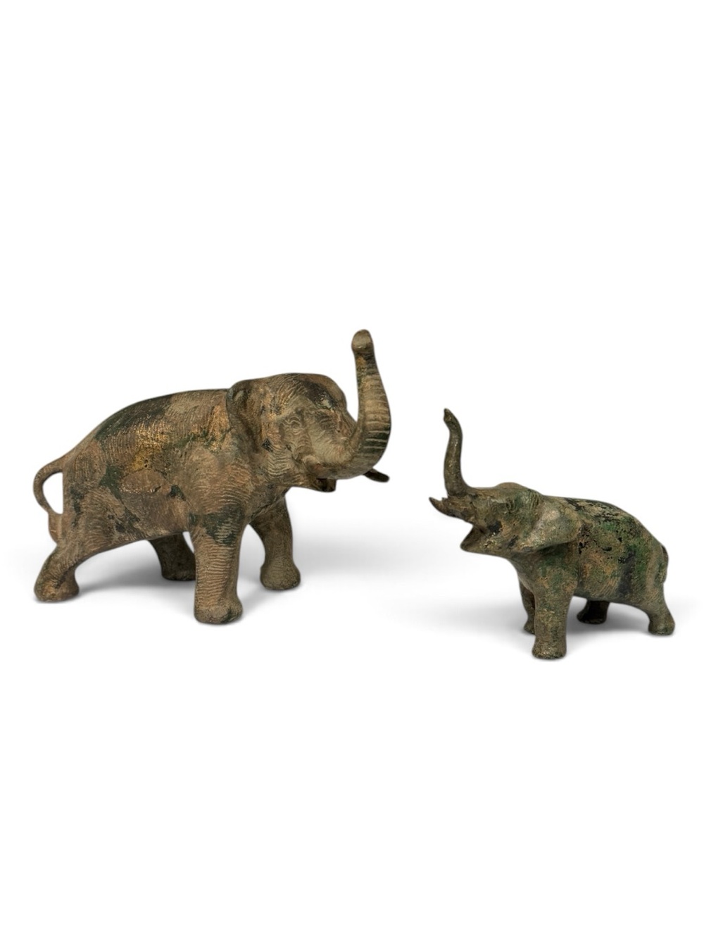 Vintage Heavy Brass Elephant Sculptures made in Japan by Otagiri